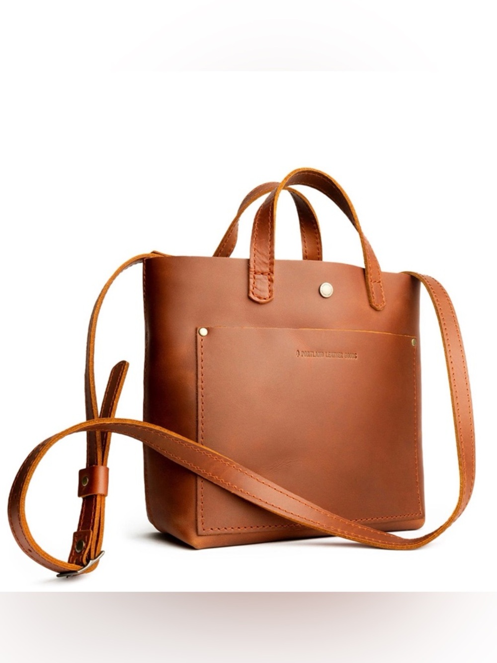 New Portland Leather Honey tan Crossbody Mini Tote 👜 🤎